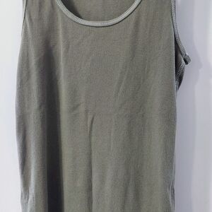 American Eagle Outfitters Olive Ribbed Tank Top